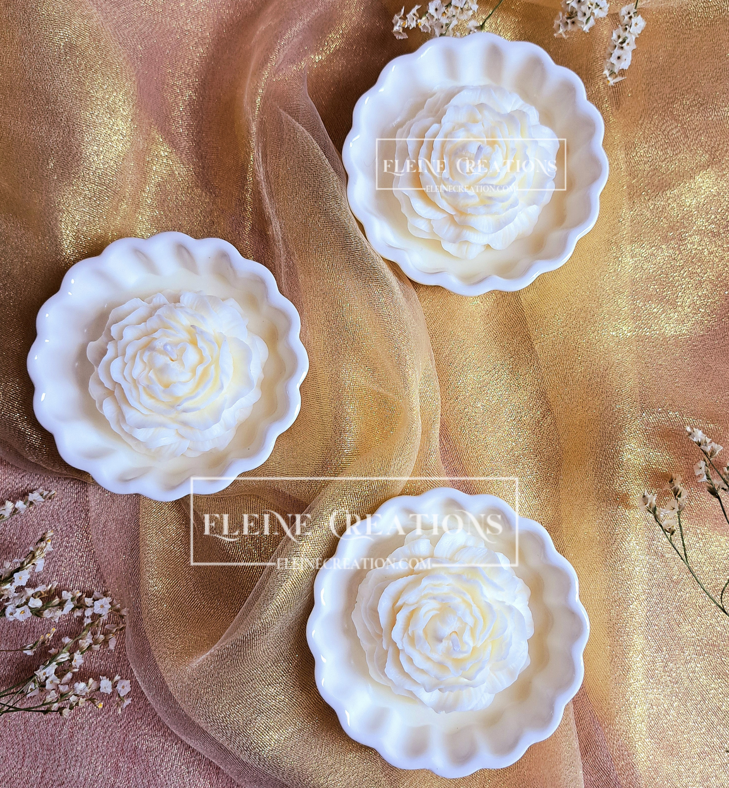 🤍🌹 Candela “Petalo di Luce” – Edizione Invernale