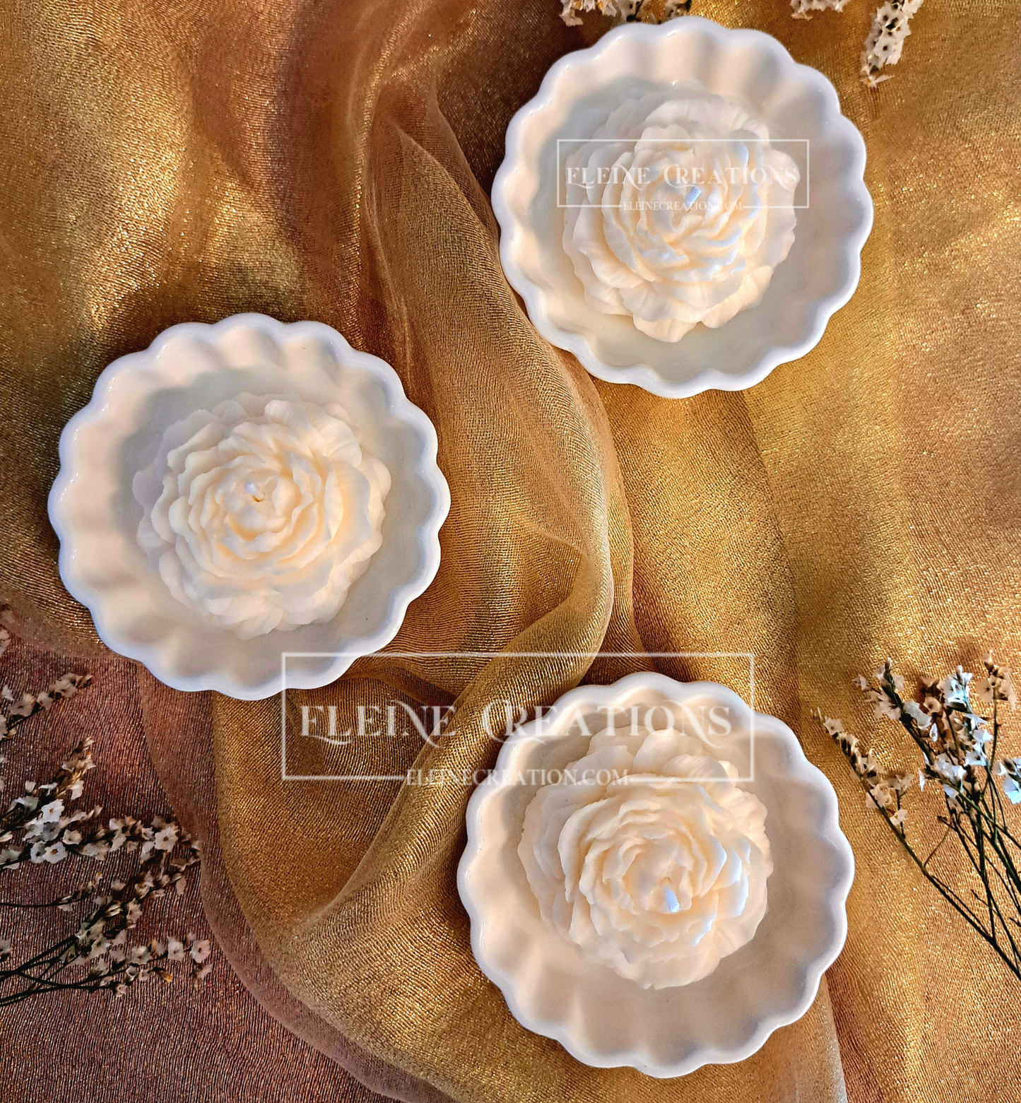 🤍🌹 Candela “Petalo di Luce” – Edizione Invernale